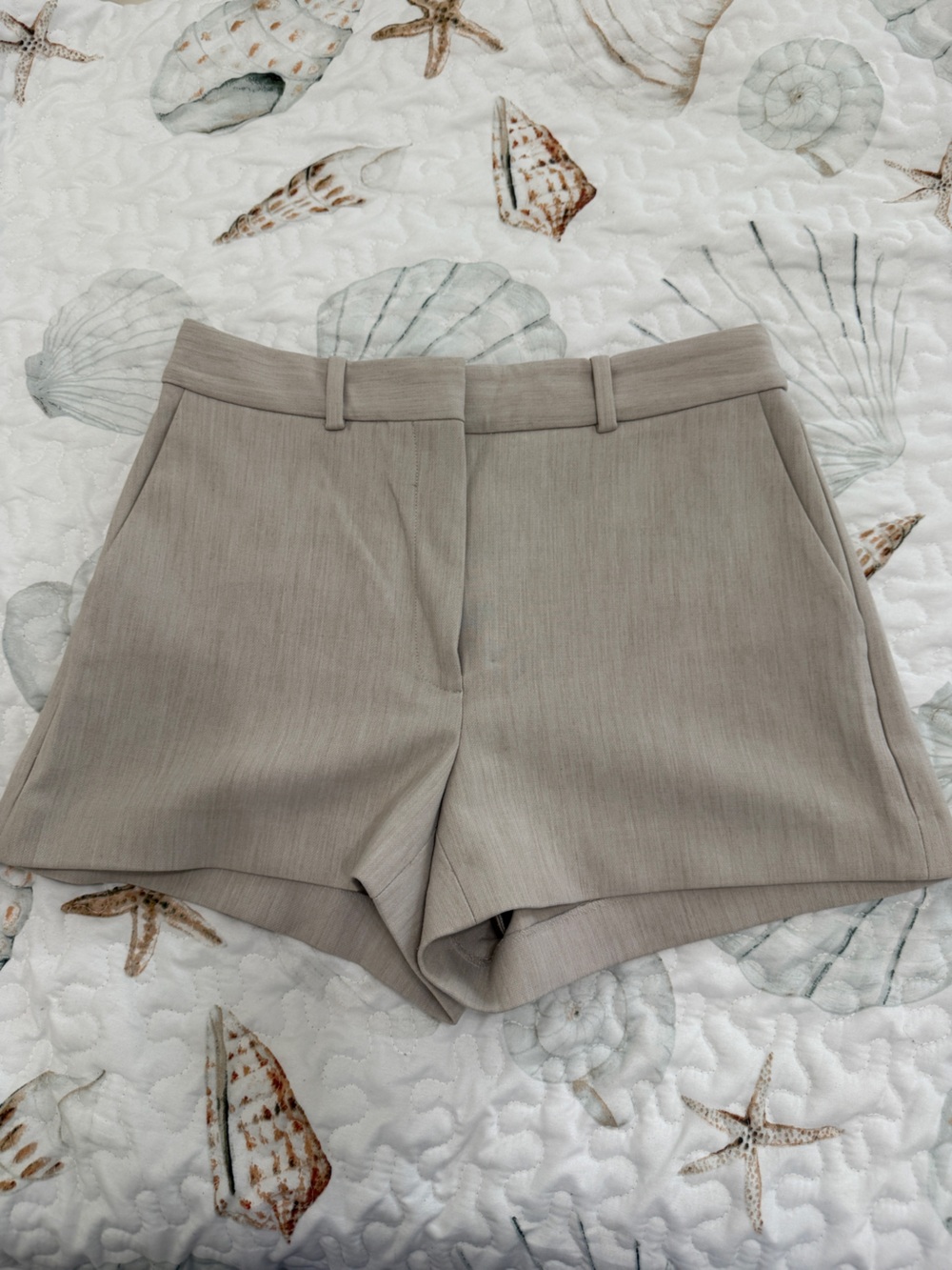 Babaton Taupe Tailored High-Rise Shorts